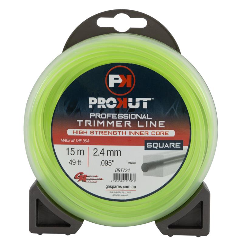 Prokut Trimmer Line Square Green 095 2.4mm 15M Teardrop